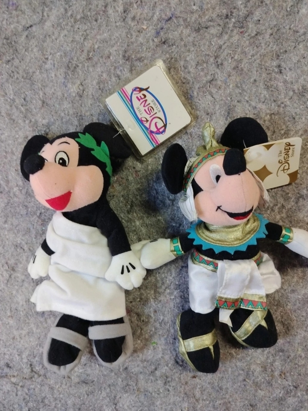 Disney Mickey & Minnie Plush Duo in Black, White, Gold & Teal
